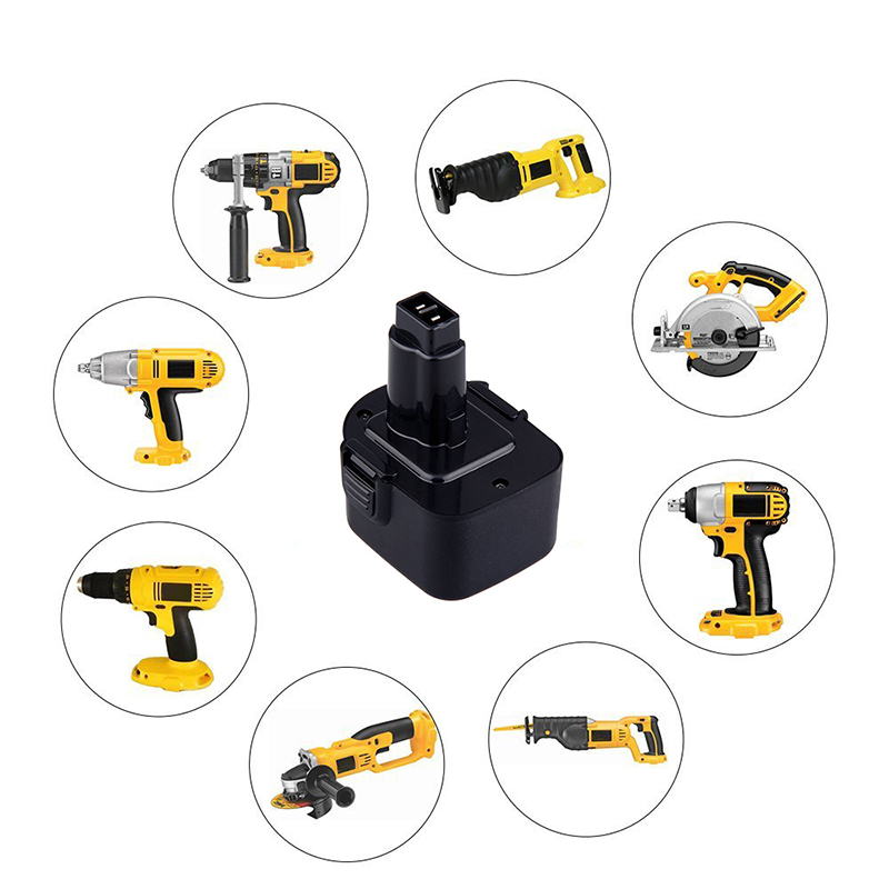 Ni-Cd 2000mAh 12V Batteries rechargeables de remplacement pour Dewalt DE9075, DE9501, DW9071 Perceuse sans fil