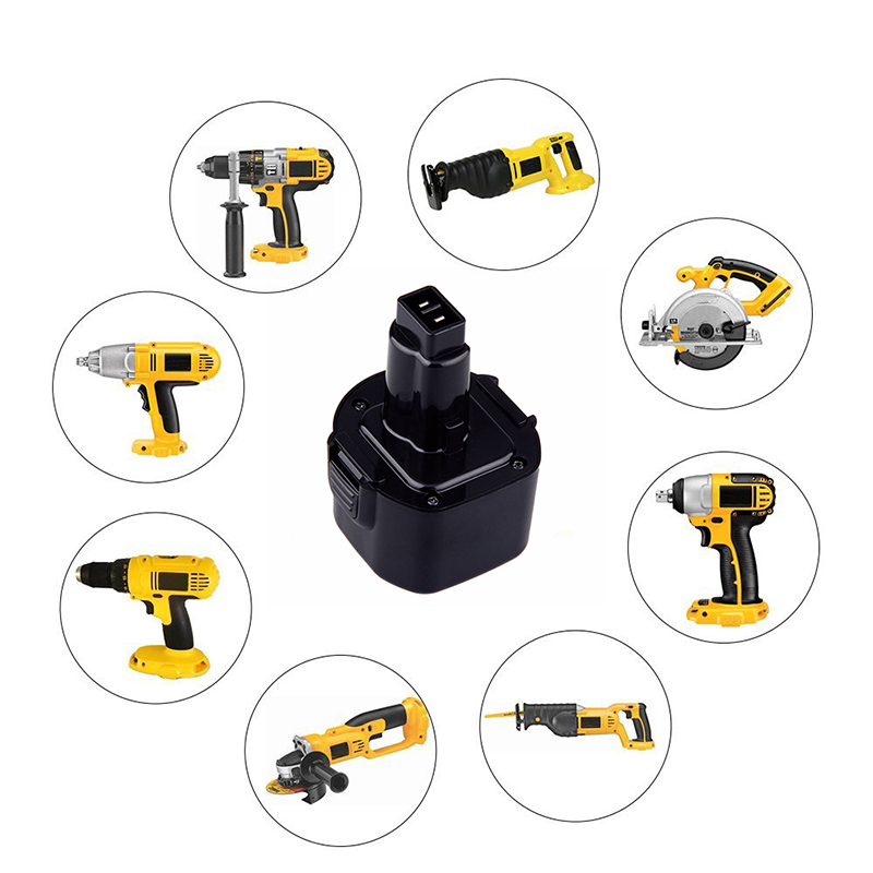 Cellules de batterie rechargeables de perceuse de Ni-Cd 9.6V 1500mAh pour Dewalt DE9061, DE9062, DW9061