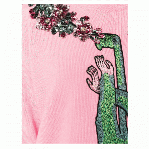 Dames drôles de singe appliques perlées décorées pulls pull ras du cou