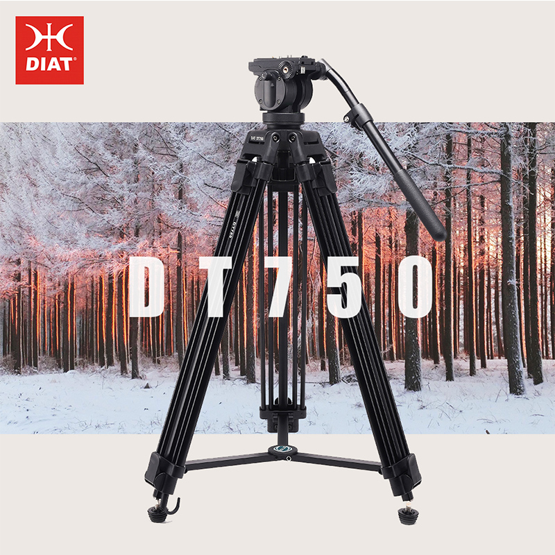 DIAT nouveau DT750 support de caméra vidéo trépied trois sections 1.7mètres de haut DSLR trépied robuste