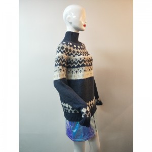 PANTALON À MOTIF FAIRISLE BLEU ABIGAIL RLWS0014F