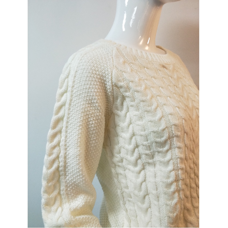 PULL EN TRICOT BLANC POUR FEMME RLWS0020F