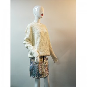 SWEATER CABLE BLANC RLWS0022F