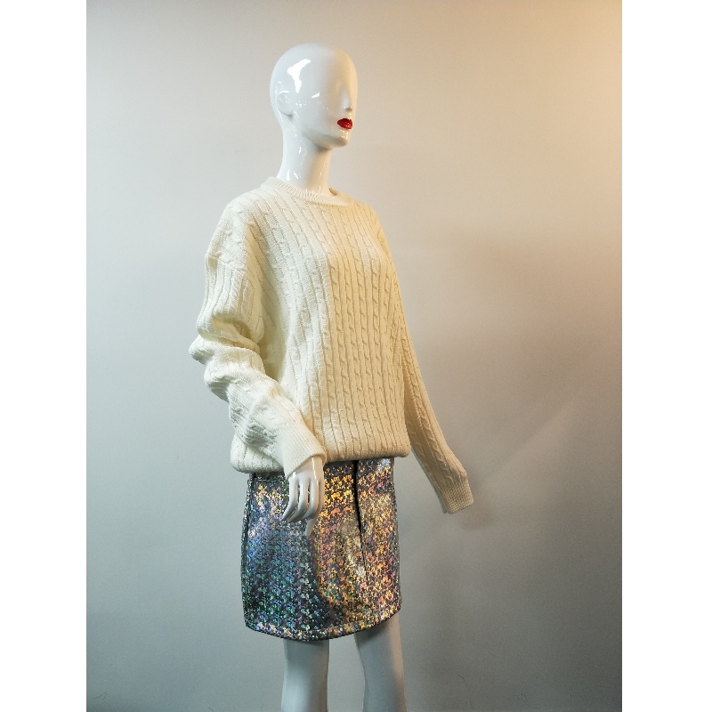 SWEATER CABLE BLANC RLWS0022F