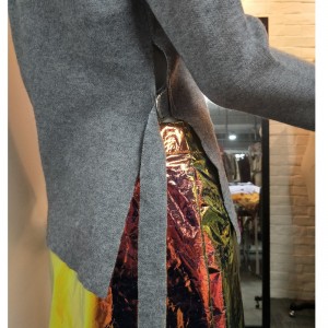 PULL GRIS CÔTÉ FENDU RLWS0038F