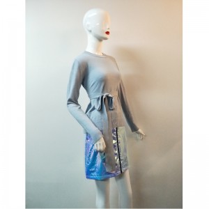 PULL CEINTURE GRIS RLWS0066F