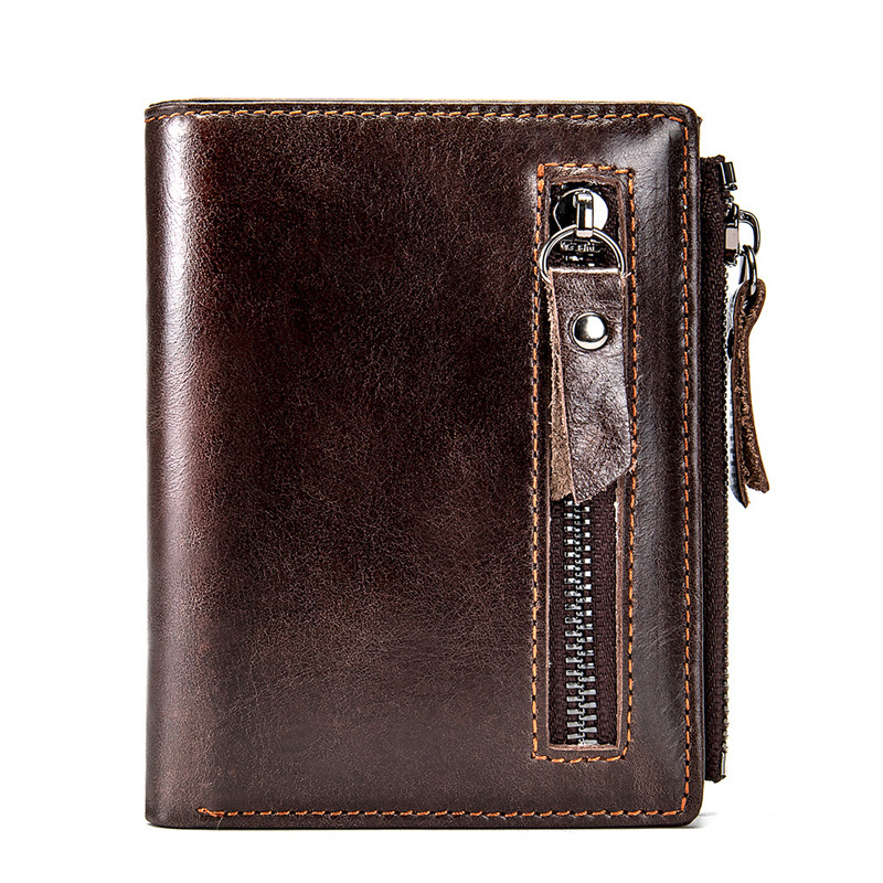 HD0827 - Portefeuille multifonctionnel portatif en cuir véritable pour hommes en gros sur mesure