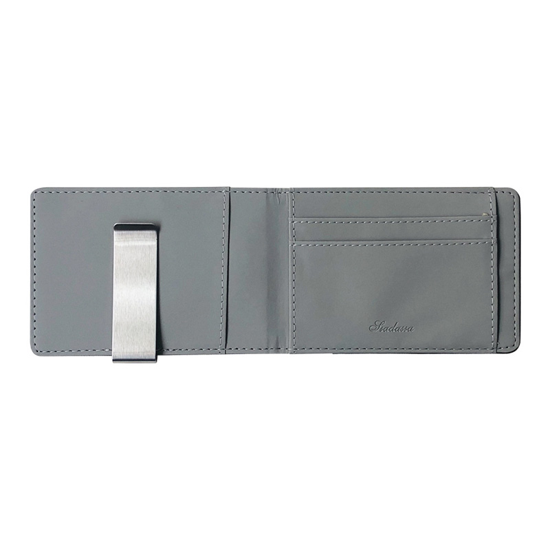 HD0827 - Portefeuille pour homme en croix avec pince à billets en acier inoxydable pour homme