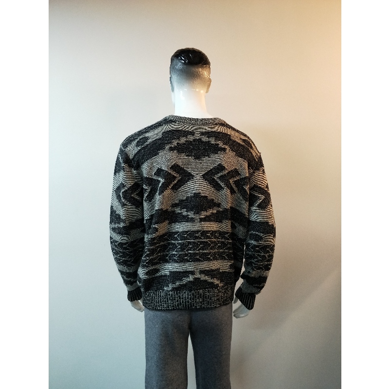PULL À COL RANGÉ IMPRIMÉ GRIS RLMS0003F