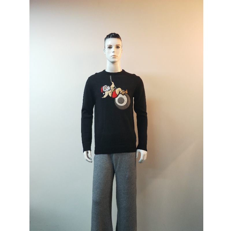 PULL IMPRIMÉ NOIR AU CARTOON RLMS0028F