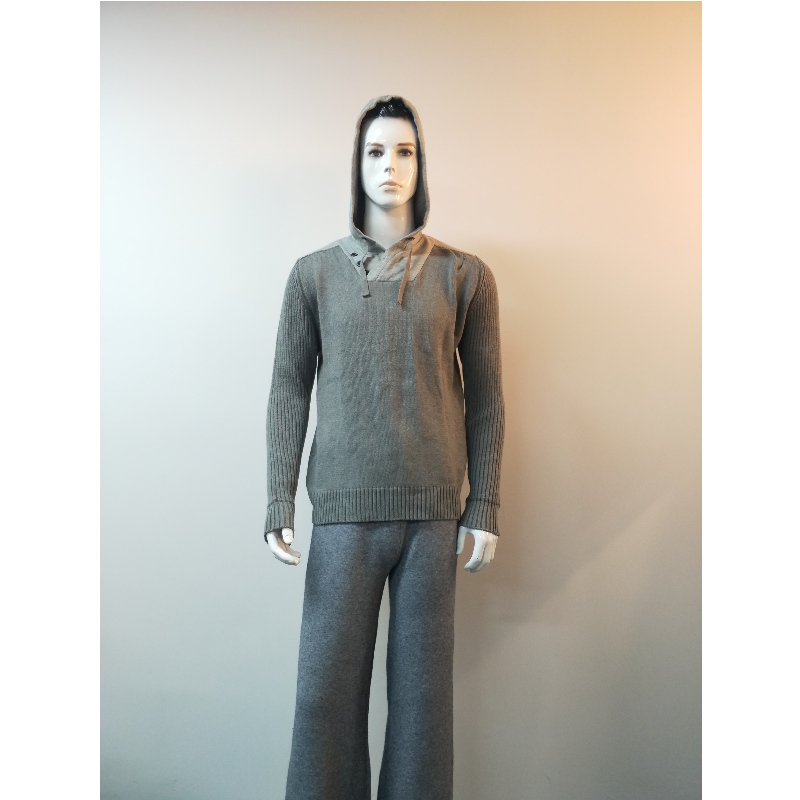 PULL GRIS À CAPUCHE RLMS0038F
