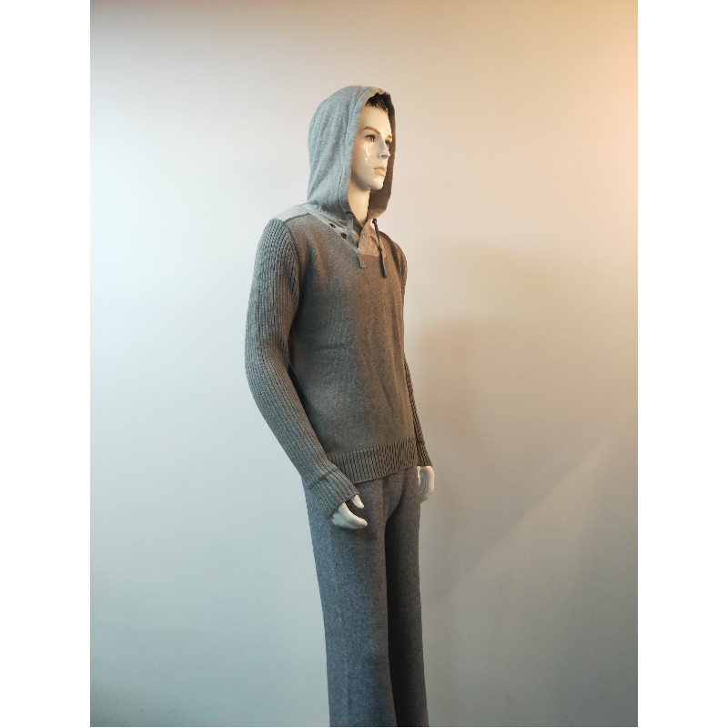 PULL GRIS À CAPUCHE RLMS0038F