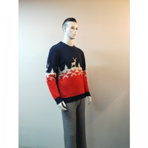 PULL À IMPRIMÉ MARINE ET ROUGE RLMS0051F