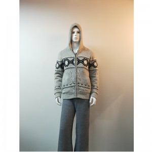 MANTEAU À CAPUCHE IMPRIMÉ GRIS RLMS0066F