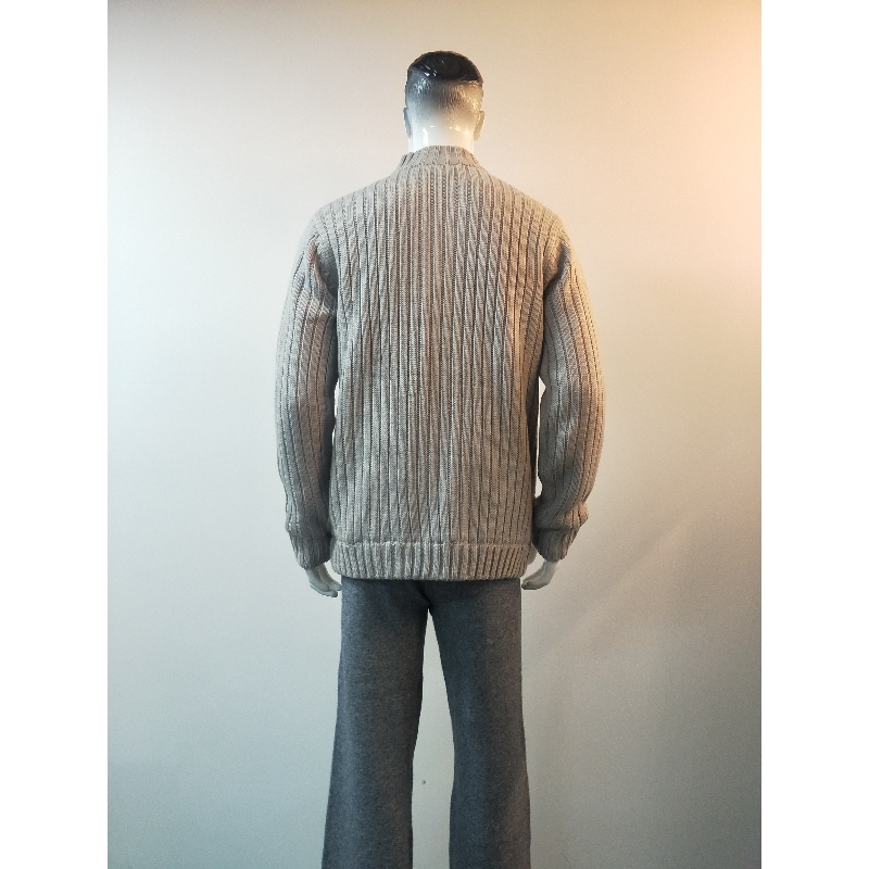 MANTEAU PULL EN TRICOT GRIS RLMS0076F