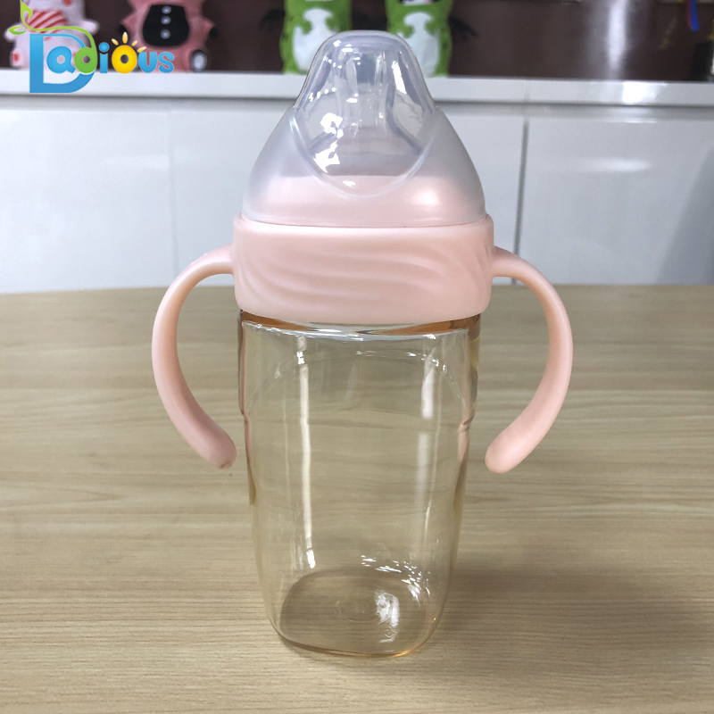 Nouveau-né Sans BPA PPSU Biberon 240ML Biberon Logo Personnalisé Bébé Bouteille De Lait avec Poignée