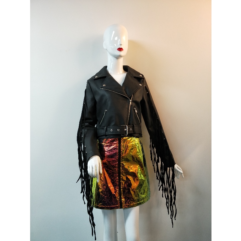 MANCHES À FRANGES EN PU VESTE RLWPJ0001N