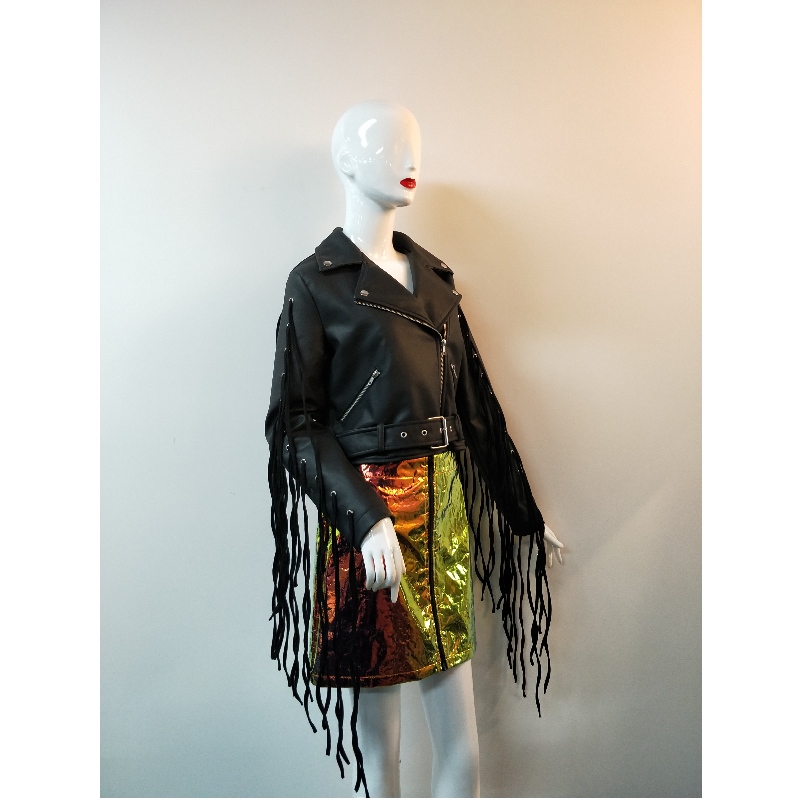 MANCHES À FRANGES EN PU VESTE RLWPJ0001N