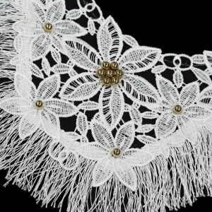 Broderie au crochet avancée, femme dentelle décolleté applique décolleté