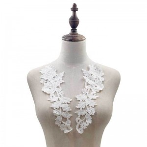 2 broderies au crochet avancées, applique femme, décolleté, décolleté, dentelle
