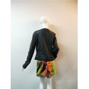 VESTE PU NOIR SANS COLLARLESS RLWPJ0015N