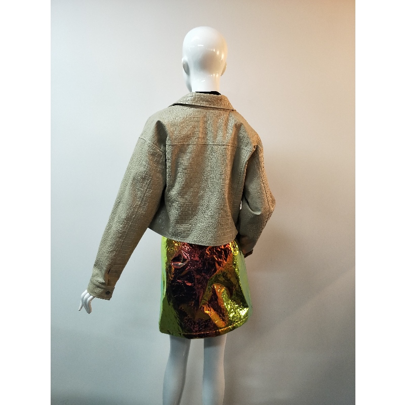KHAKI COURT PU VESTE RLWPJ0028N