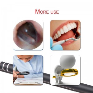 2 en 1 Borescope Inspection Oreille Remover Outil 720P Caméra étanche avec 6 LED réglables Compatible avec Android et iOS