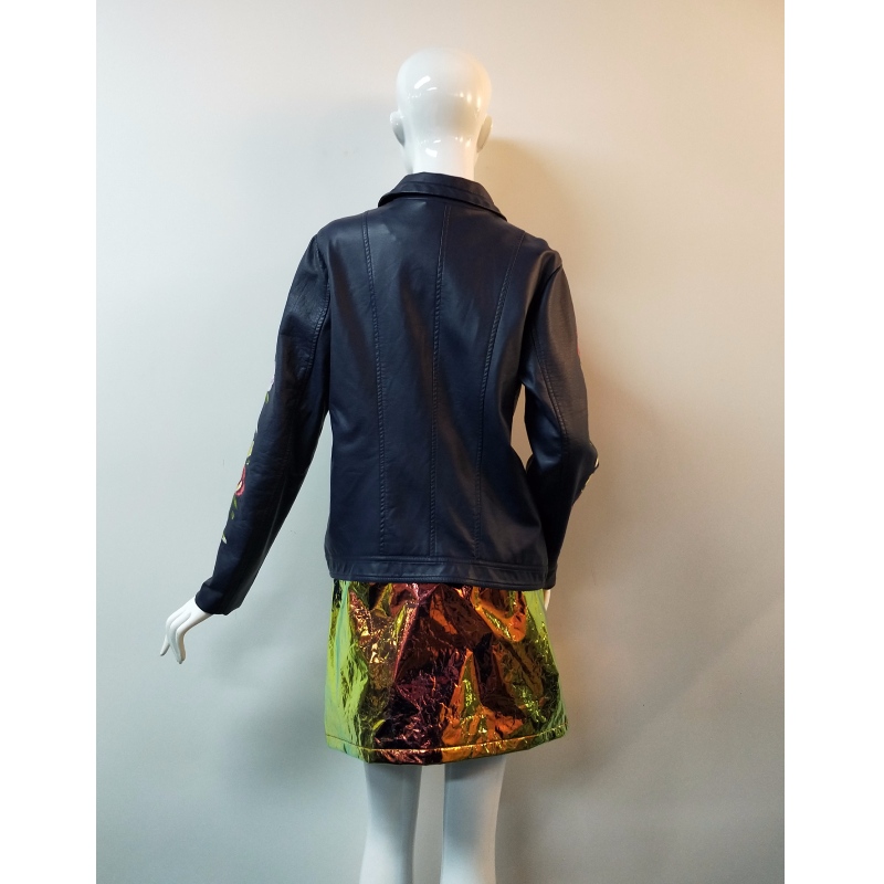 VESTE PU EN CUIR BRODÉE RLWPJ0017N