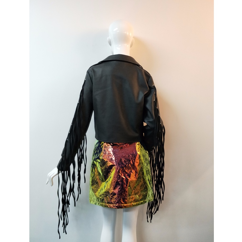 MANCHES À FRANGES EN PU VESTE RLWPJ0001N