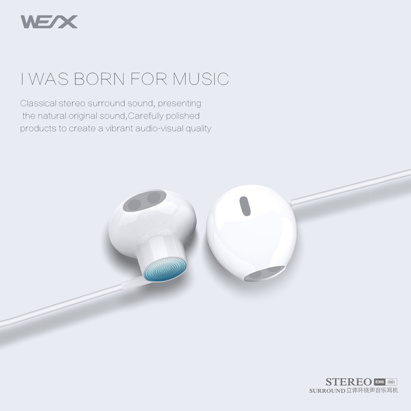 Wex 305 Traditional Earphones, Wired Earphones, Wired Headphones, Ear - buds