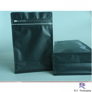 Sachet de fond de boîtier d 'étanchéité carré personnalisé, avec E - zip et valve, pour thé au café