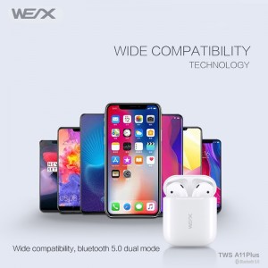 Wex - A11 plus, Bluetooth 5.0, TWS (Real Wireless Stereo)