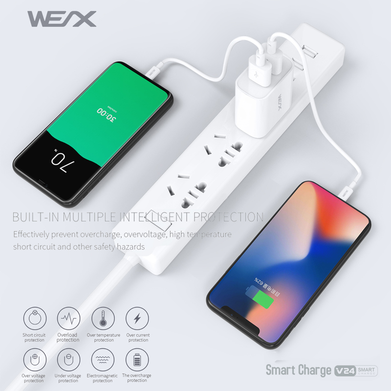 Chargeur à paroi wex v24, CHARGEUR USB, chargeur rapide, chargeur à double port