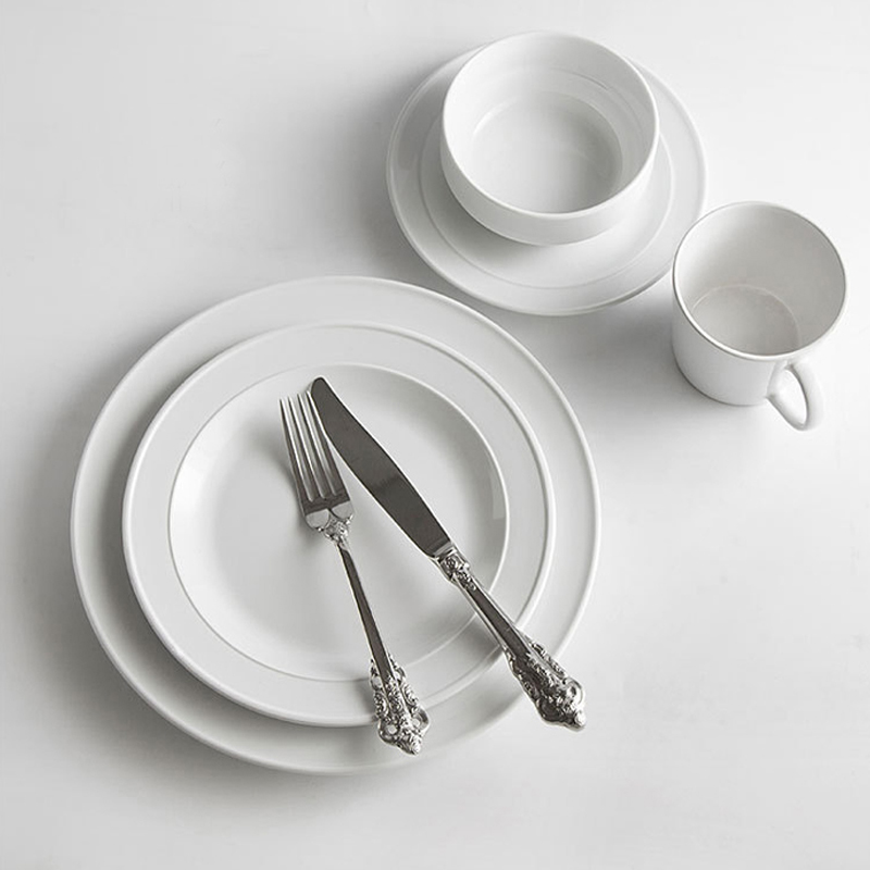 Chic apparence 100% melamine plate, Ceramic Plat restaurant, typographie