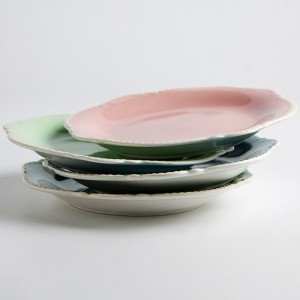 Chic apparence 100% melamine plate, Ceramic Plat restaurant, typographie