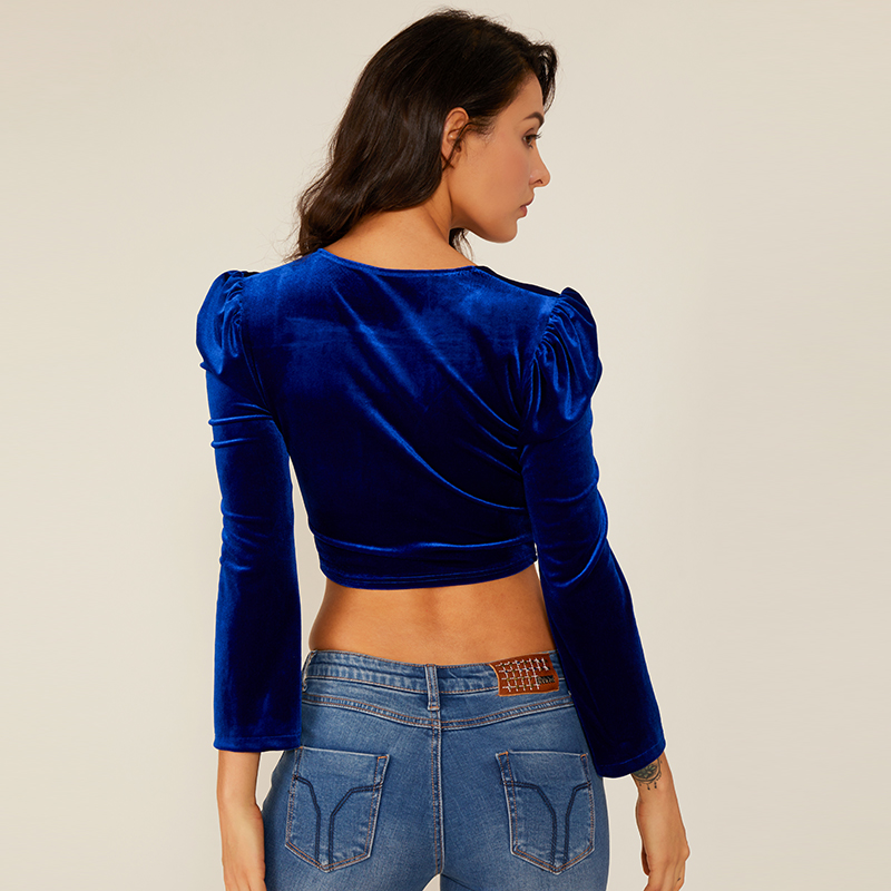 Femmes Summer Party Club Design de mode Lady Vente en gros Suede Oem Top Blouse