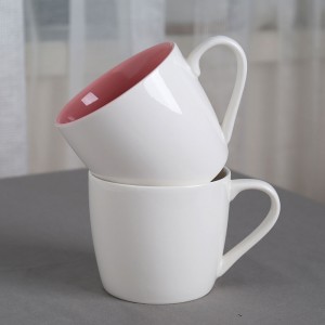 restaurant céramique nouvel os chine blanche unie carré / tasse de café de luxe en porcelaine fine