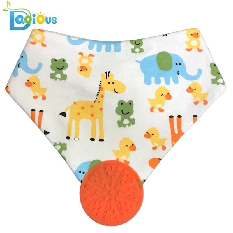 Nouvelle conception sans BPA Chew Bandana coton anneau de dentition bandana bavoir bébé bavoirs pour baver et dentition