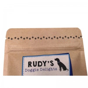 Le papier kraft à fermeture à glissière tient des pochettes avec fenêtre pour des friandises pour chiens