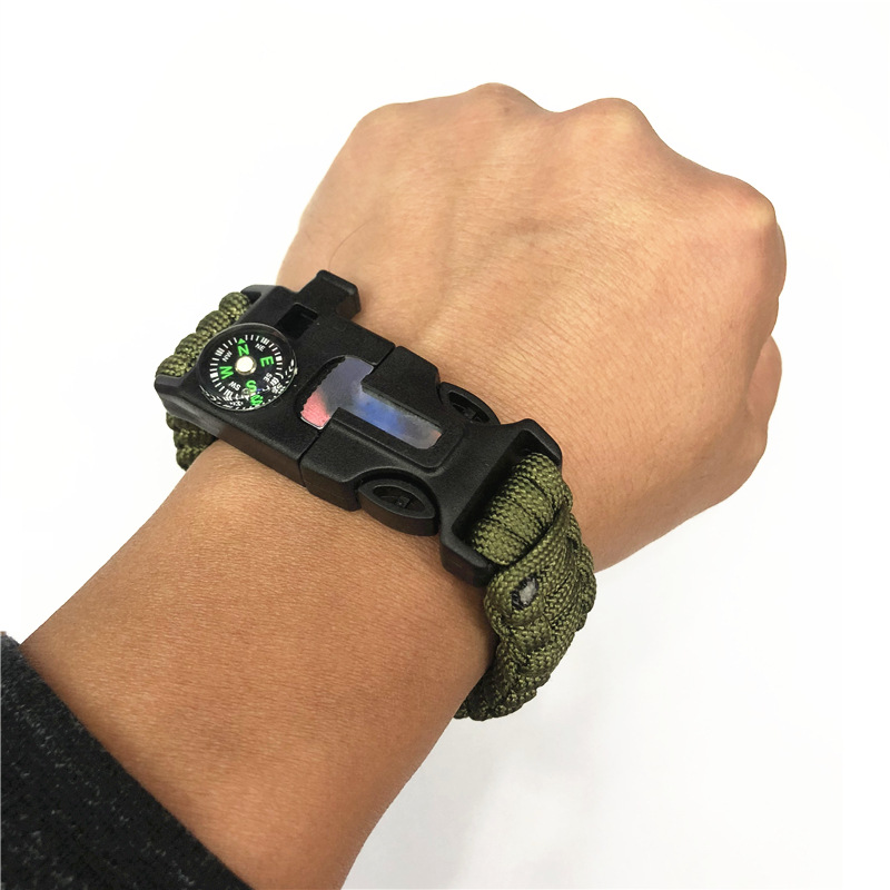 Corde tissée de thermomètre de corde de sécurité de montre de secours de survie créative multifonctionnelle extérieure extérieure