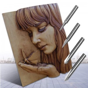 Mors de gravure, 2 flûtes droites CNC V-bits 1/4 pouce tige marquage conique outil de routeur de gravure pour acier en aluminium en laiton MDF bois