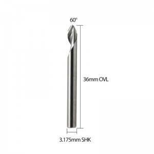 Spirale 60 Degrés V Groove Outil De Gravure Fond Plat CNC Routeur Peu 1/8 pouce Shank pour Aluminium MDF Cuivre En Bois Dur 5PCS