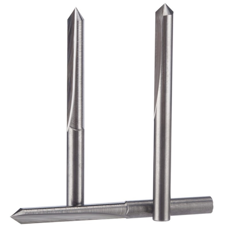 Droite 45 bits de routeur CNC de carbure outil de gravure Groove V 1/8 pouce tige 0,1 mm pointe 5 PCS