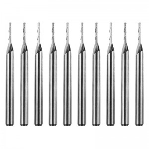 Mèches de carbure, double cannelures Spirale Fraise en carbure de tungstène, fraise-mère CNC Diam. De coupe 1mm