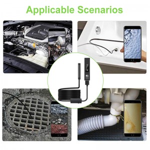 Endoscope sans fil 2,0 mégapixels HD WiFi Borescope Interface USB Interface d'inspection étanche pour appareil photo serpent pour Android, iOS et Windows, iPhone, Samsung, tablette, Mac
