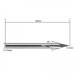 Embout de gravure sur métal, EnPoint Carbure de pointe en carbure de tungstène 30 degrés Embout de gravure CNC avec rainures striées à 2 cannelures