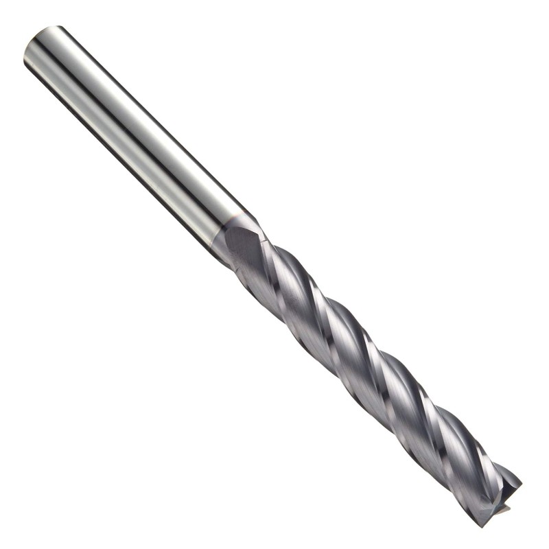 Fraise en carbure de tungstène, finition TiAlN, ébauche et finition, hélice à 30 degrés, 4 dents, longueur totale 2.5 
