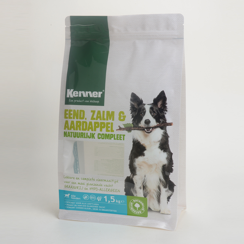 Sacs de fermeture à glissière de nourriture de chien de sac de gousset de côté d'emballage de nourriture pour animaux de compagnie 1.5kg de plastique