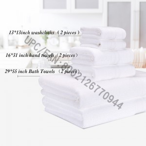 Ensemble de serviettes de bain JMD TEXTILE, serviettes en coton peigné, ensemble de 6,2 débarbouillette, 2 serviettes de toilette, 2 serviettes de bain, Cuisine, Piscine, Ménage, Durable, Absorbant, confortable, très grande serviette...