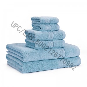Jeu de serviettes de bain Clearance, Serviettes en coton peigné, ensemble de 6,2 débarbouillette, 2 serviettes de toilette, 2 serviettes de bain, Serviettes de bain